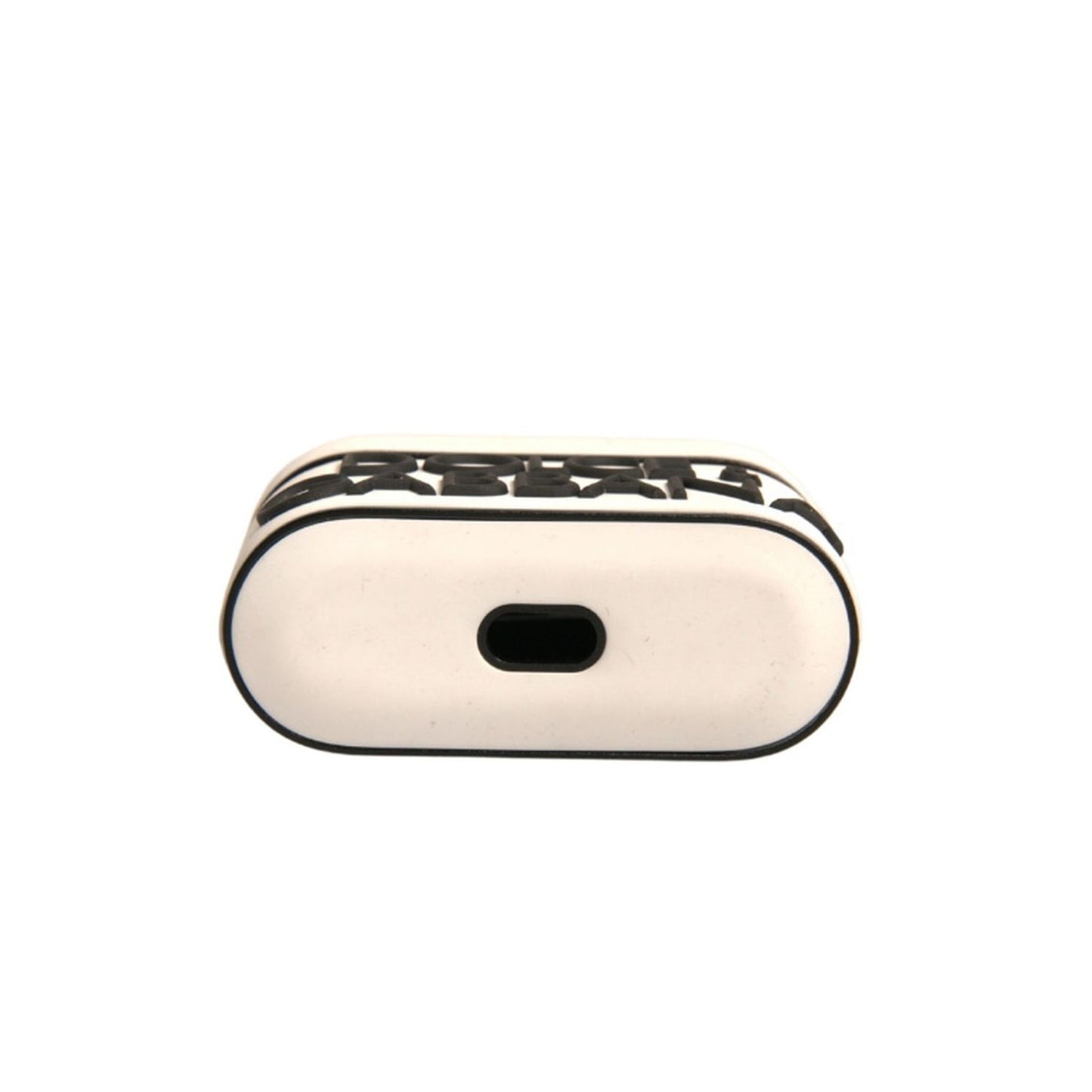 Dolce & Gabbana White PVC Embossed Logo Plaque Holder Airpods Case Dolce & Gabbana