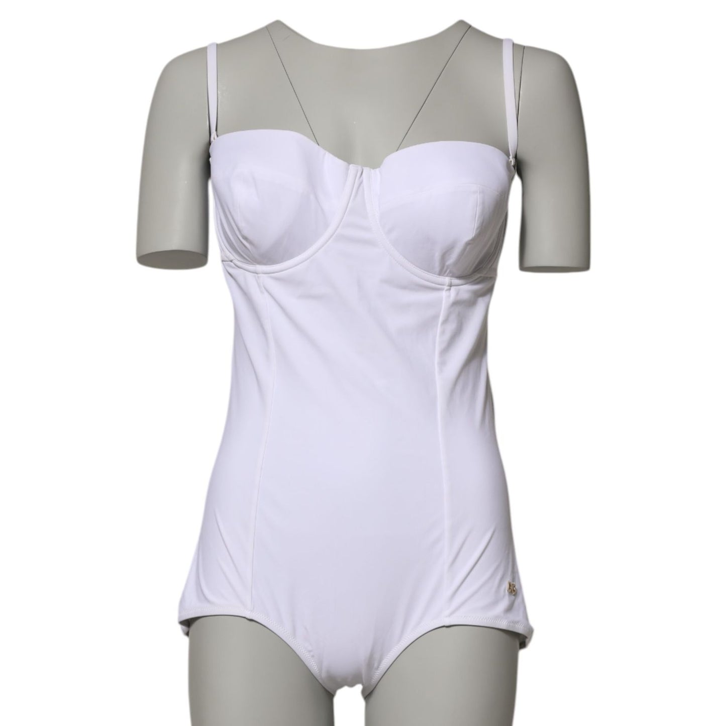 Dolce & Gabbana White Padded Balconette One Piece Swimwear Dolce & Gabbana