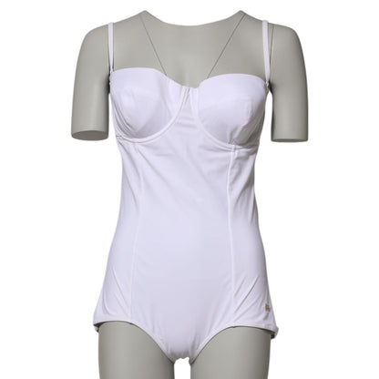 Dolce & Gabbana White Padded Balconette One Piece Swimwear Dolce & Gabbana