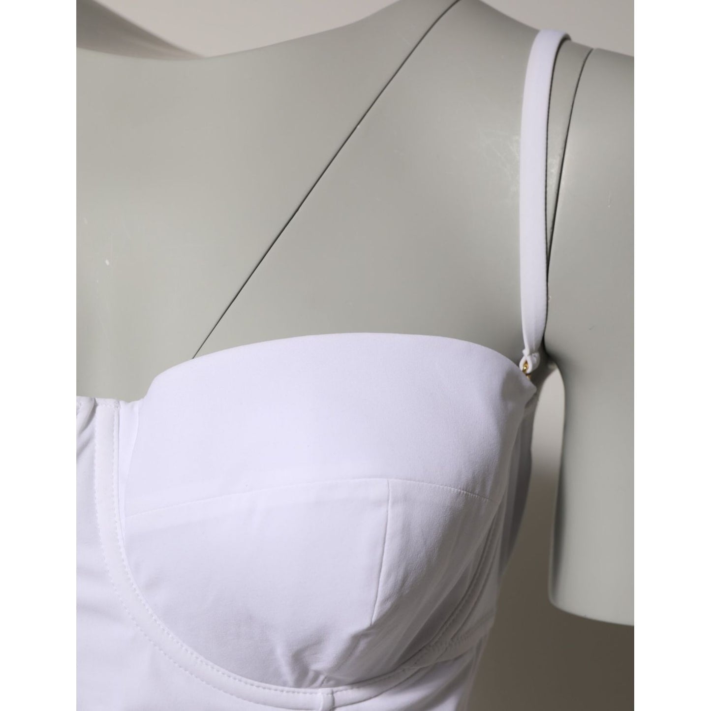 Dolce & Gabbana White Padded Balconette One Piece Swimwear Dolce & Gabbana