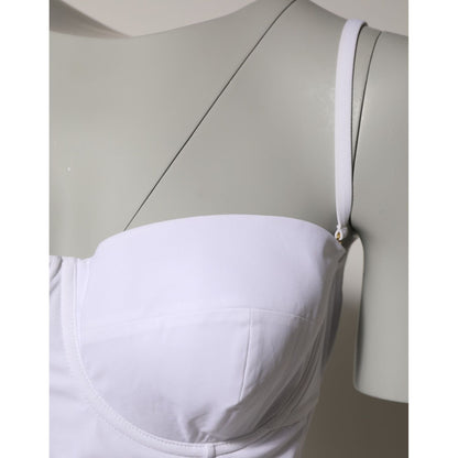 Dolce & Gabbana White Padded Balconette One Piece Swimwear Dolce & Gabbana