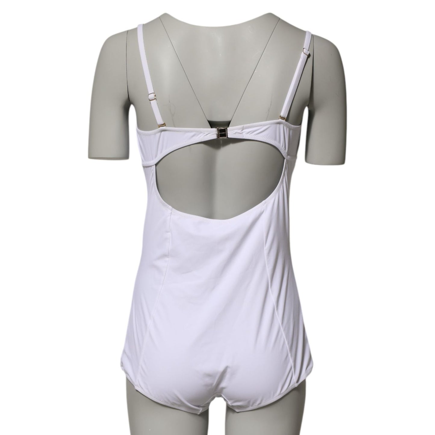 Dolce & Gabbana White Padded Balconette One Piece Swimwear Dolce & Gabbana