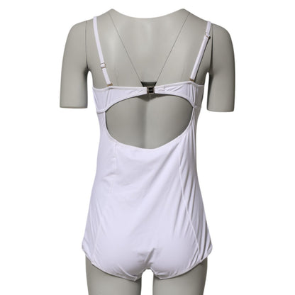 Dolce & Gabbana White Padded Balconette One Piece Swimwear Dolce & Gabbana