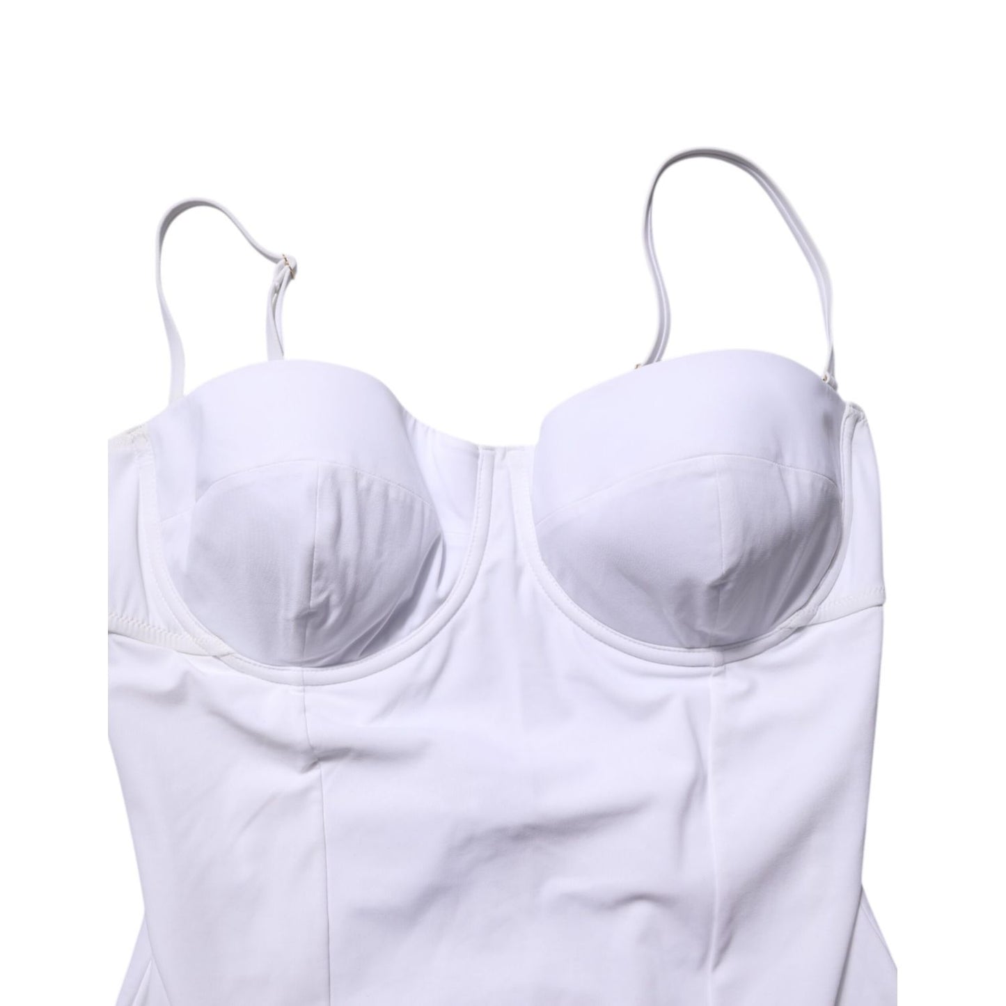 Dolce & Gabbana White Padded Balconette One Piece Swimwear Dolce & Gabbana