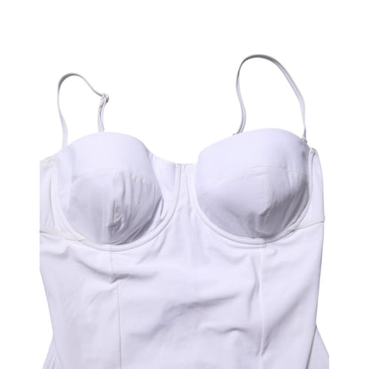 Dolce & Gabbana White Padded Balconette One Piece Swimwear Dolce & Gabbana