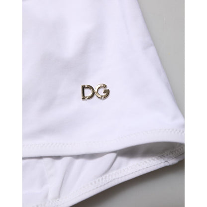 Dolce & Gabbana White Padded Balconette One Piece Swimwear Dolce & Gabbana