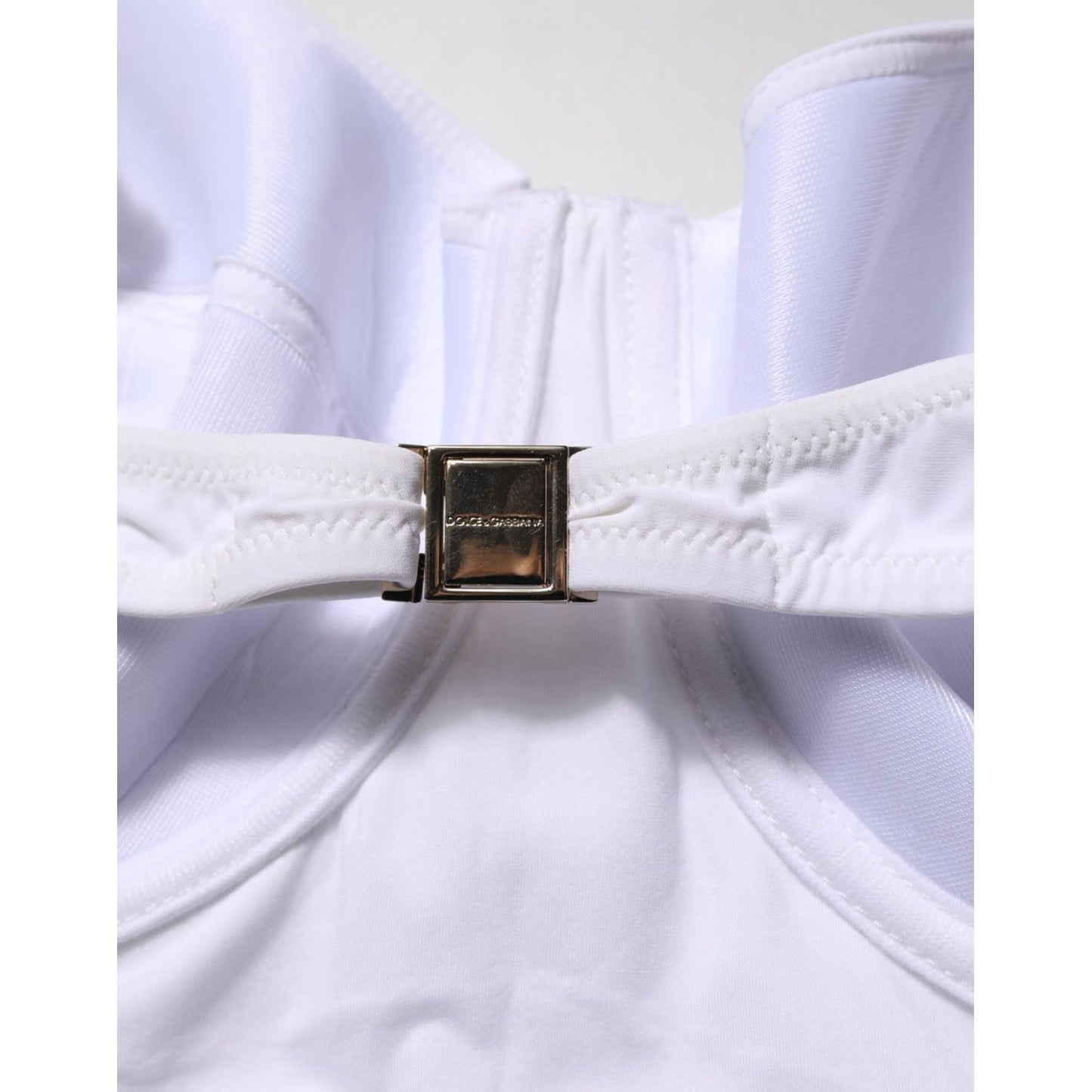 Dolce & Gabbana White Padded Balconette One Piece Swimwear Dolce & Gabbana