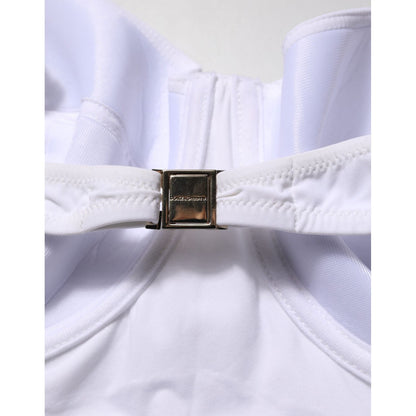 Dolce & Gabbana White Padded Balconette One Piece Swimwear Dolce & Gabbana