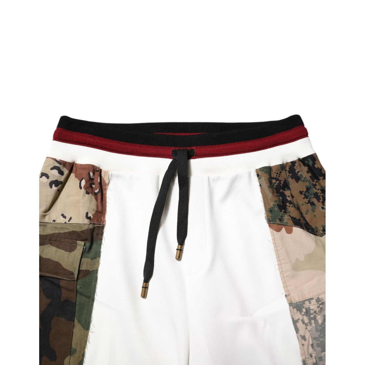 Dolce & Gabbana White Patchwork Mens Jogger Pants Dolce & Gabbana