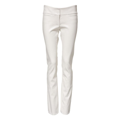 Dolce & Gabbana White Polyurethane High Waist Tapered Pants Dolce & Gabbana