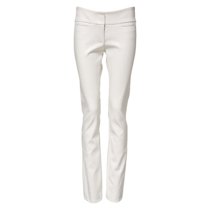 Dolce & Gabbana White Polyurethane High Waist Tapered Pants Dolce & Gabbana