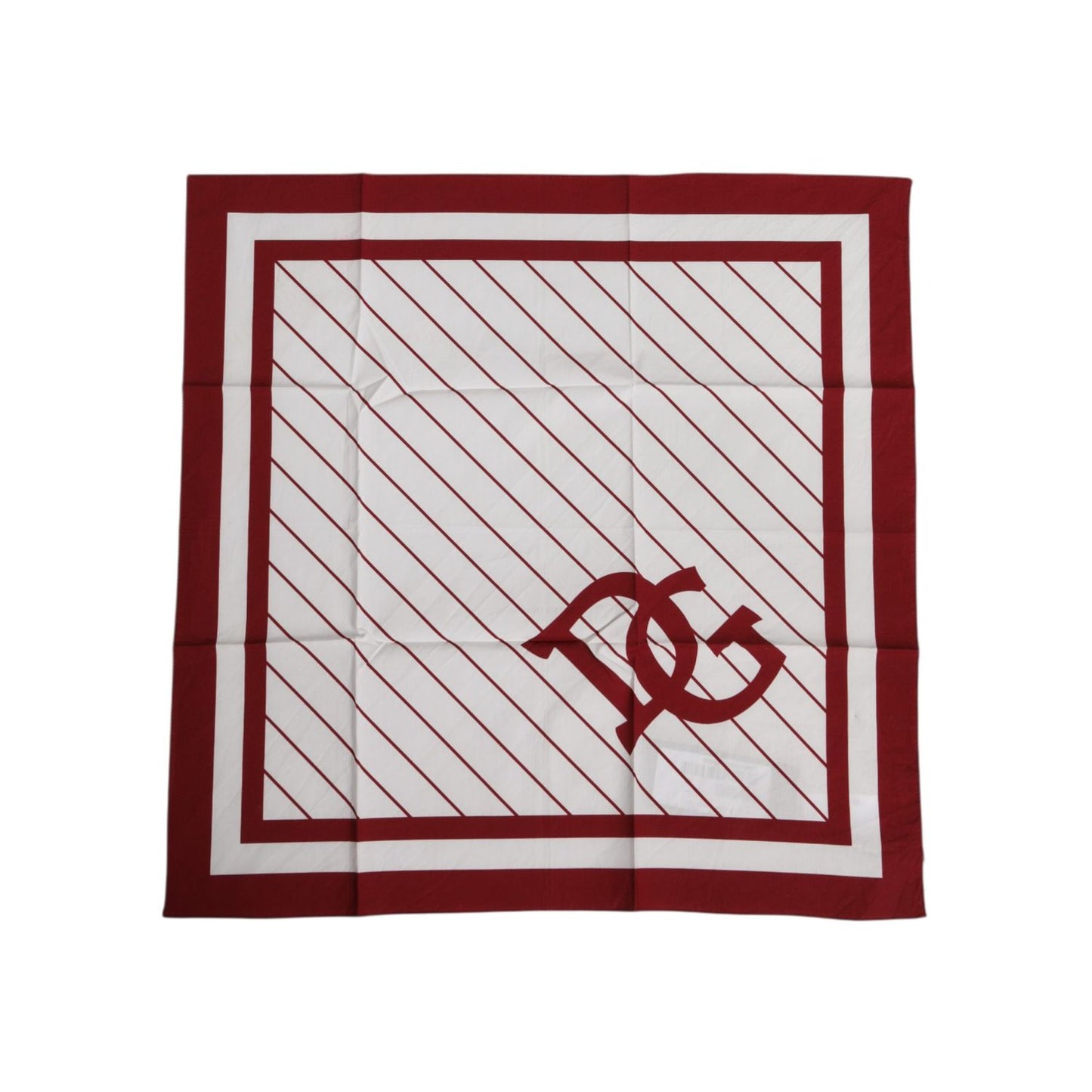 Dolce & Gabbana White Red DG Logo Square Men Foulard Scarf Dolce & Gabbana