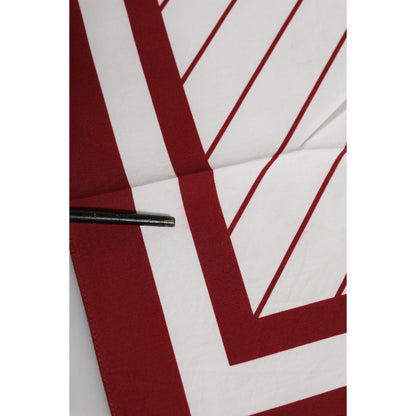 Dolce & Gabbana White Red DG Logo Square Men Foulard Scarf Dolce & Gabbana