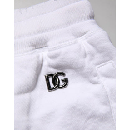 Dolce & Gabbana White Ripped Mid Waist Casual Bermuda Short