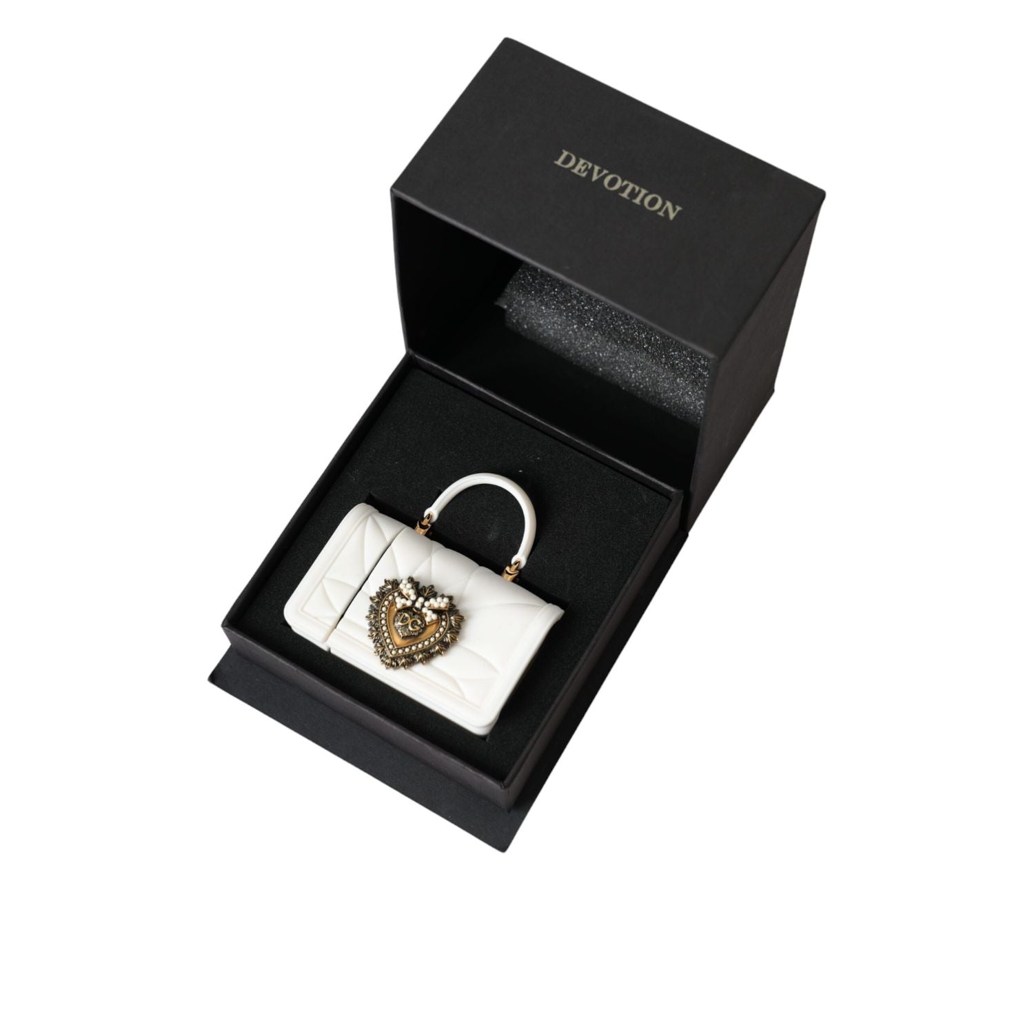 Dolce & Gabbana White Silicone Devotion Heart Cover Hand Bag Airpod Case