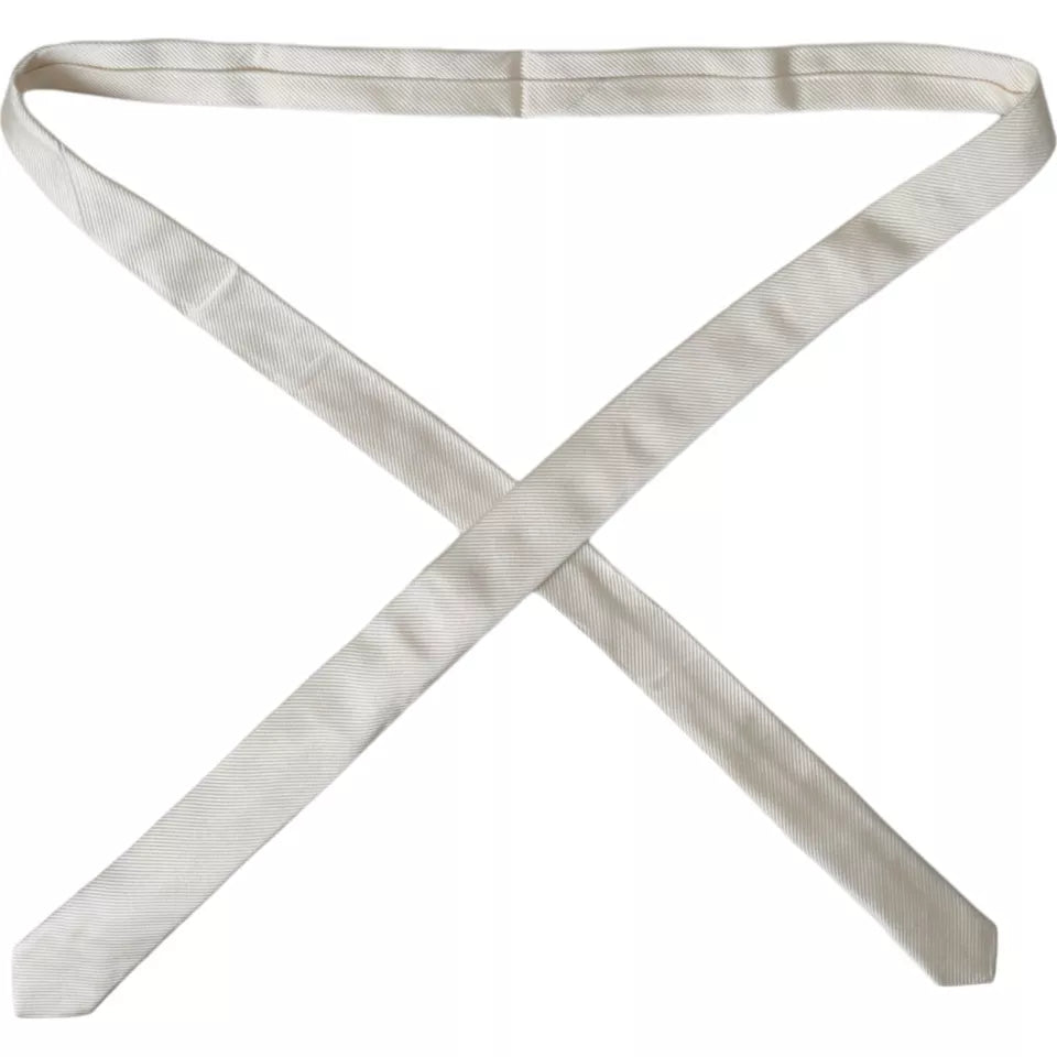 Dolce & Gabbana White Solid 100% Silk Adjustable Tie 1728,67345645728,Accessories,Dolce & Gabbana,Material: 100% Silk,Men,Men - Accessories,New with tags,Ties & Bowties - Men - Accessories,Ties - Ties and Formal Accessories - Accessories,Ties and Formal A