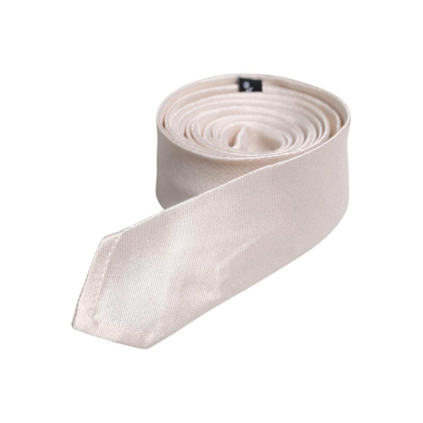 Dolce & Gabbana White Solid Silk Adjustable Necktie Tie Dolce & Gabbana