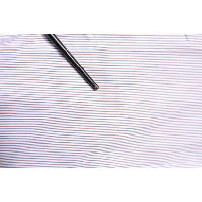 Dolce & Gabbana White Striped Cotton GOLD Long Sleeves Shirt