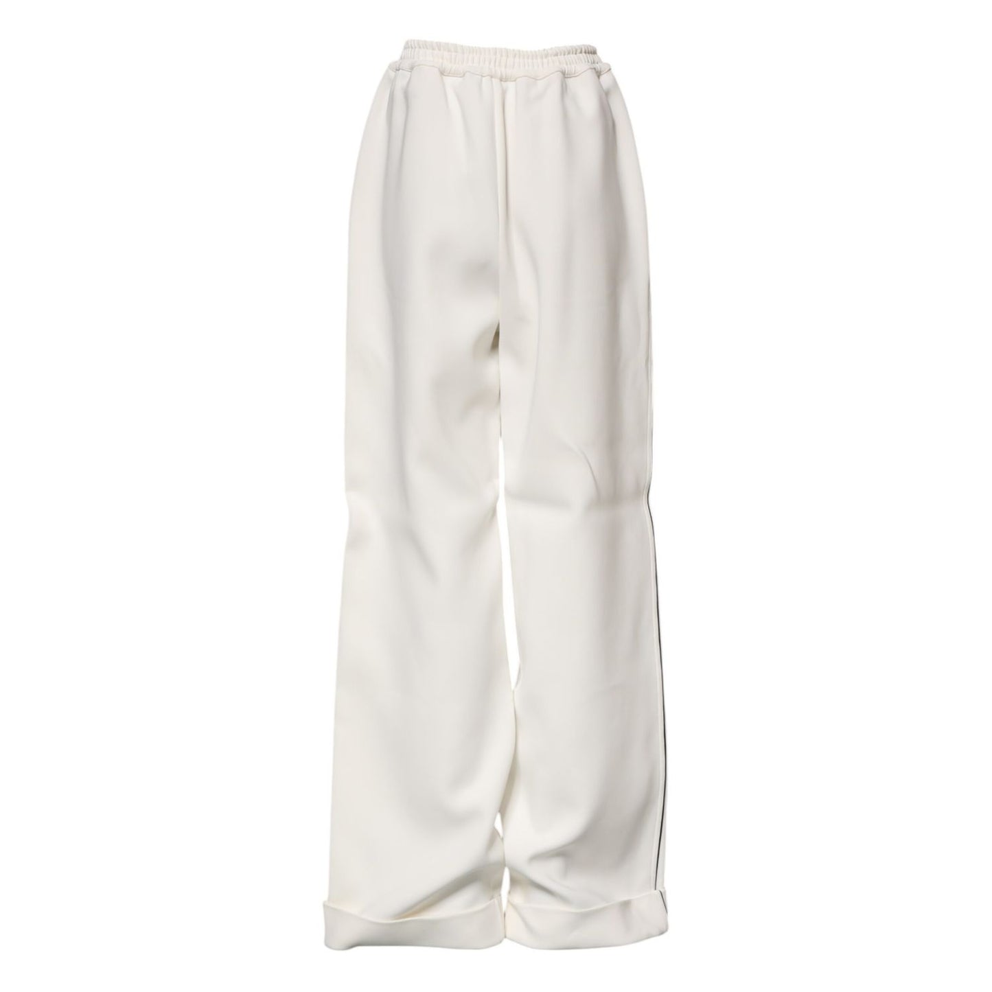 Dolce & Gabbana White Viscose Wide Leg Pull On Pants Dolce & Gabbana