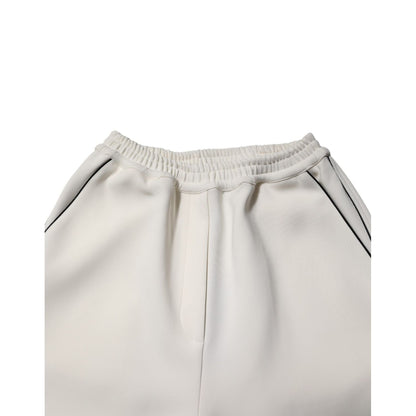 Dolce & Gabbana White Viscose Wide Leg Pull On Pants Dolce & Gabbana