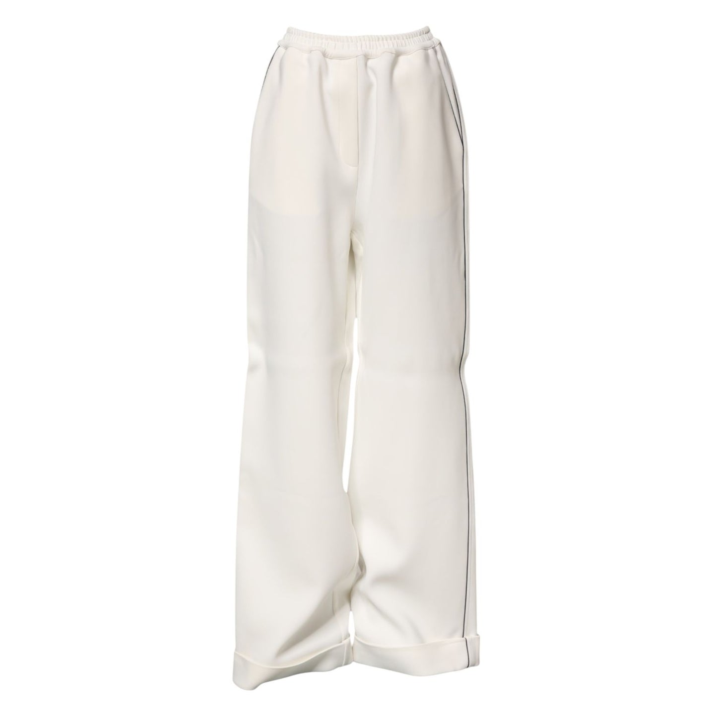 Dolce & Gabbana White Viscose Wide Leg Pull On Pants Dolce & Gabbana