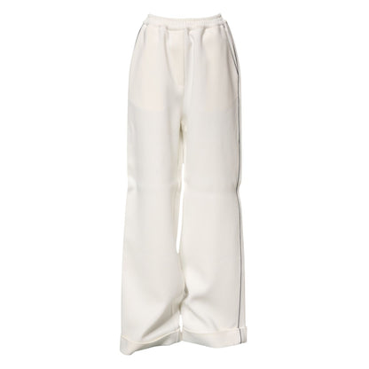 Dolce & Gabbana White Viscose Wide Leg Pull On Pants Dolce & Gabbana