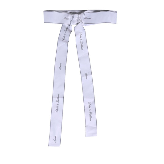 Dolce & Gabbana White Waist Ribbon Wide Bow Logo Belt Dolce & Gabbana