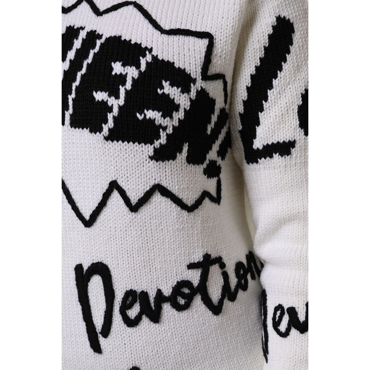 Dolce & Gabbana White Wool Knit Crew Neck Pullover Sweater Dolce & Gabbana