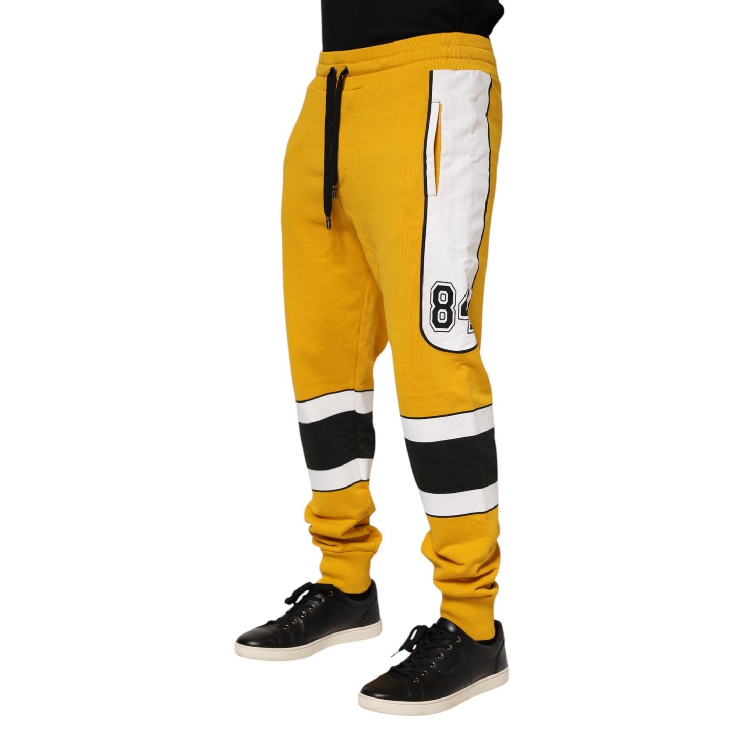 Dolce & Gabbana Yellow Cotton Sweatpants Jogger Pants Dolce & Gabbana