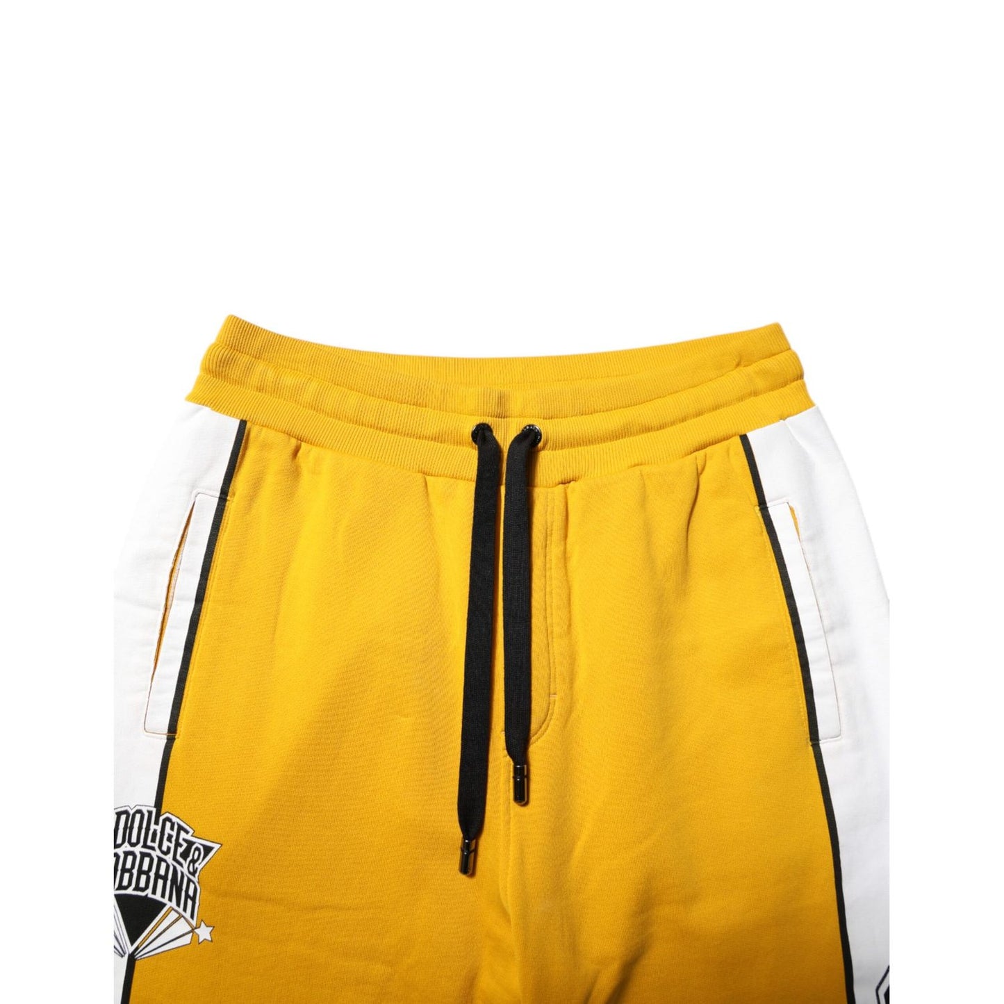 Dolce & Gabbana Yellow Cotton Sweatpants Jogger Pants Dolce & Gabbana