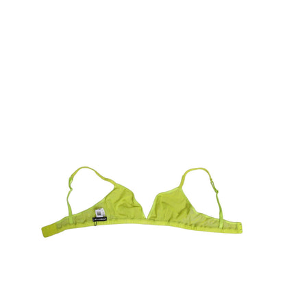 Dolce & Gabbana Yellow Green Nylon Soft Cup Brassiere Underwear