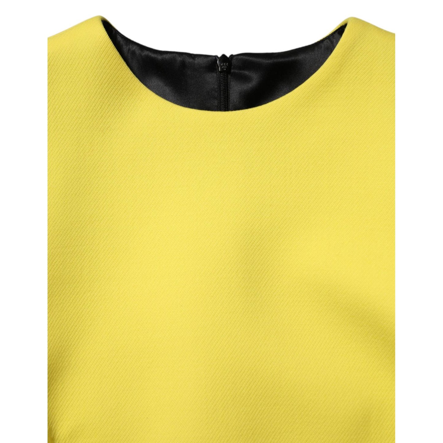 Dolce & Gabbana Yellow Viscose Acetate Mini Long Sleeve Dress