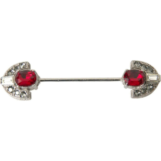 Dolce & Gabbana | 925 Sterling Silver Crystals Pin Collar Brooch| McRichard Designer Brands   