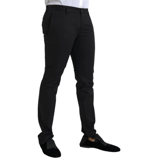 Dolce & Gabbana Black Cotton Stretch Skinny Dress Pants black-cotton-stretch-skinny-dress-pants