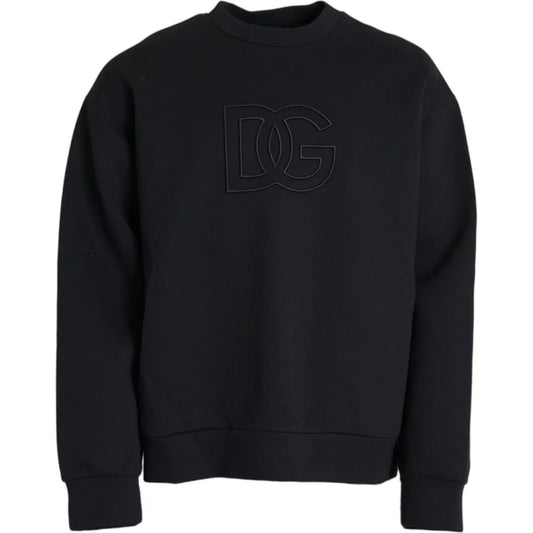 Dolce & Gabbana Black DG Logo Pullover Sweatshirt Sweater black-dg-logo-pullover-sweatshirt-sweater-1
