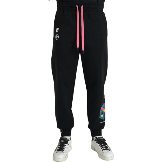 Dolce & Gabbana Black Logo Cotton Jogger Sweatpants Pants black-logo-cotton-jogger-sweatpants-pants