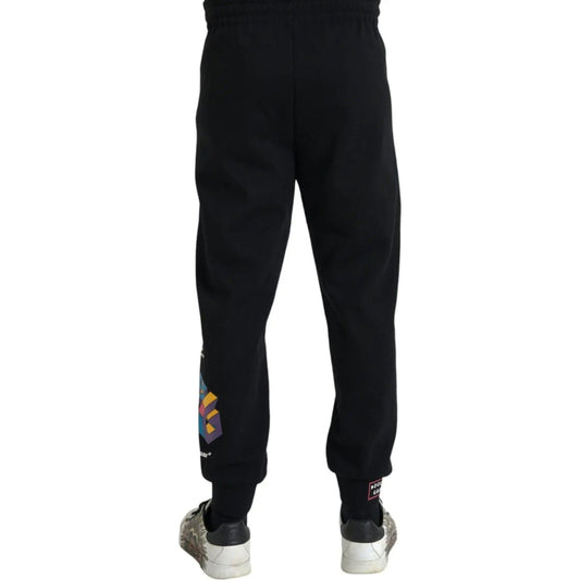 Dolce & Gabbana Black Logo Cotton Jogger Sweatpants Pants black-logo-cotton-jogger-sweatpants-pants