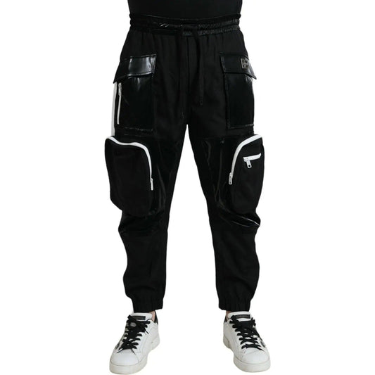 Dolce & Gabbana | Black Nylon Cargo Jogger Men Sweatpants Pants| McRichard Designer Brands   