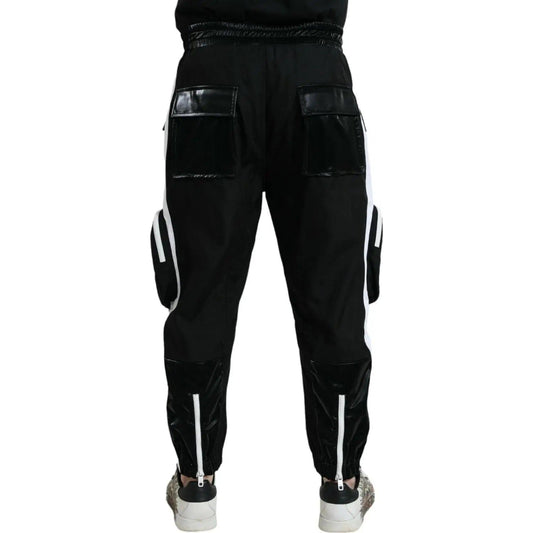 Dolce & Gabbana Black Nylon Cargo Jogger Men Sweatpants Pants black-nylon-cargo-jogger-men-sweatpants-pants