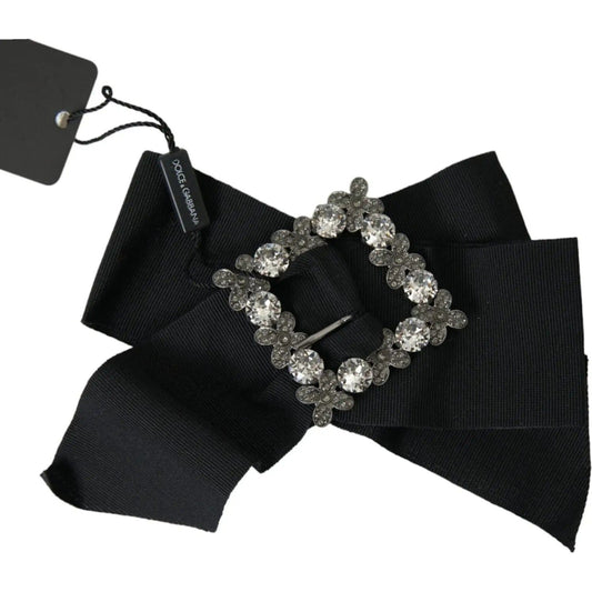 Dolce & Gabbana | Black Swarovski Crystal Embellished Hair Clip| McRichard Designer Brands   