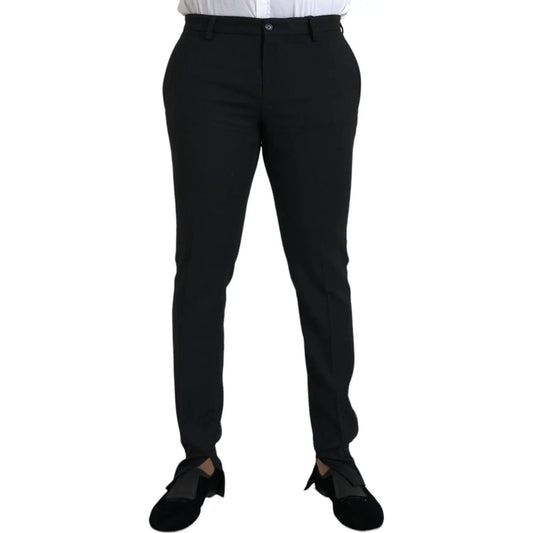 Dolce & Gabbana Black Wool Stretch Men Skinny Pants black-wool-stretch-men-skinny-pants