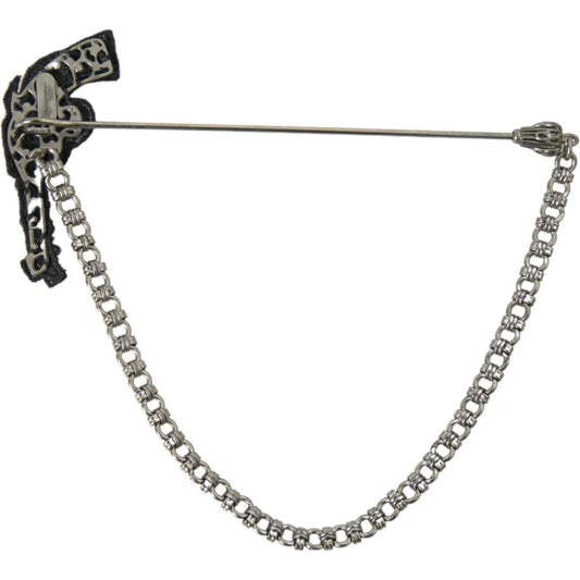 Dolce & Gabbana Brass Copper Silk Revolver Gun Men Brooch Lapel Pin brass-copper-silk-revolver-gun-men-brooch-lapel-pin
