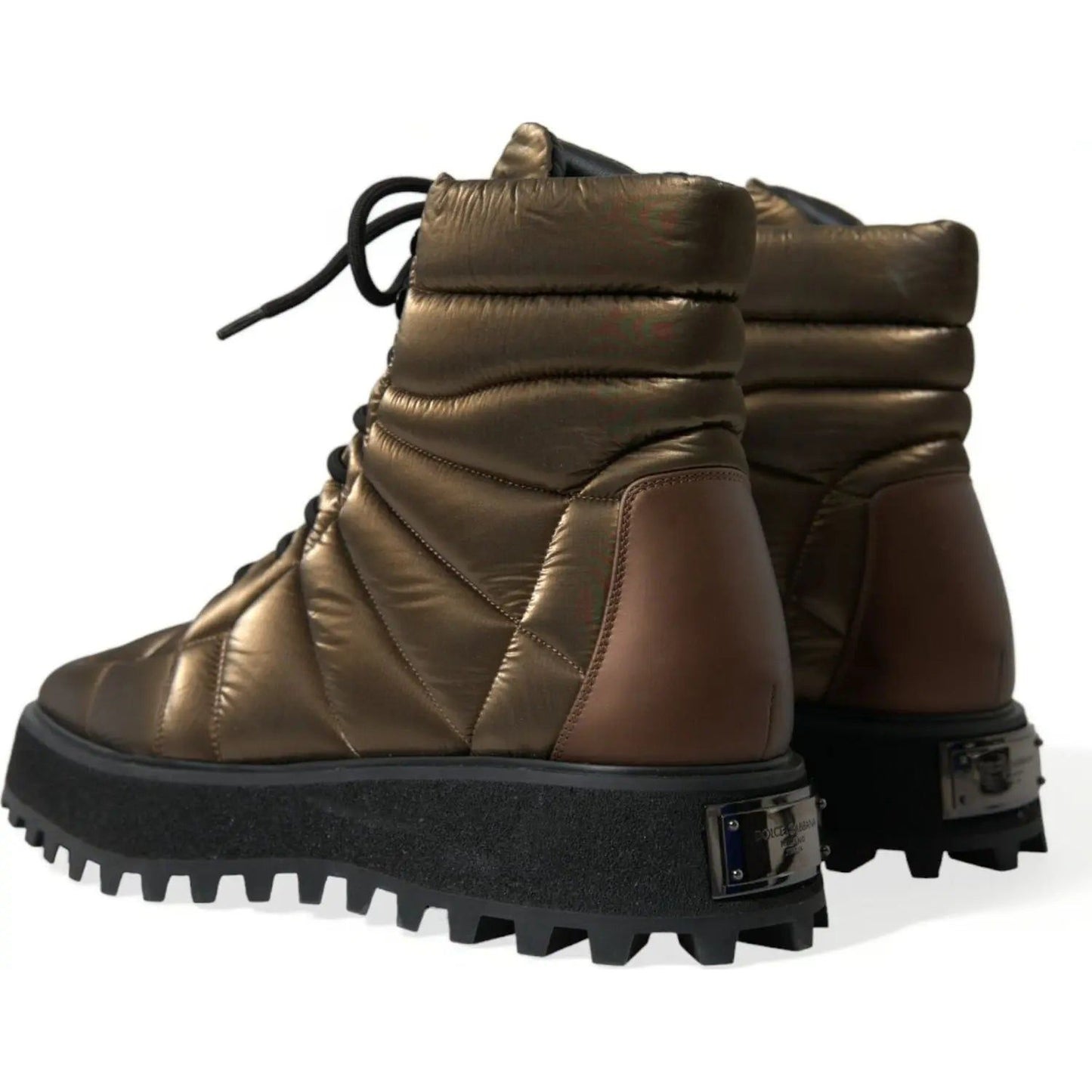Dolce & GabbanaBronze Plateau Padded Boots with DG Logo PlateMcRichard Designer Brands£719.00