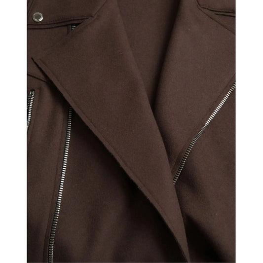 Dolce & Gabbana | Brown Coat Short Biker Wool Jacket| McRichard Designer Brands   