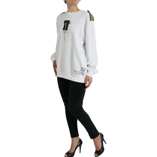 Dolce & Gabbana | Chic Black and White Crew Neck Sweater| McRichard Designer Brands   