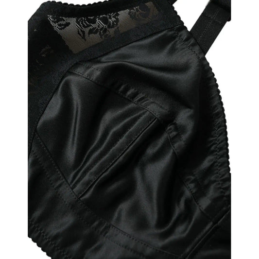 Dolce & Gabbana | Elegant Black Bustier Crop Top| McRichard Designer Brands   