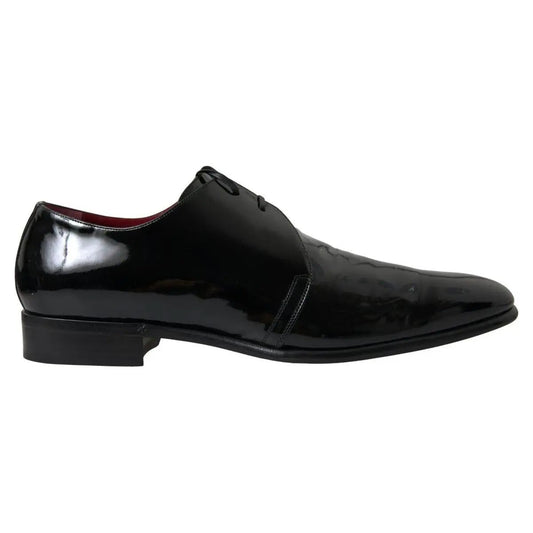Dolce & Gabbana | Elegant Black Patent Leather Formal Men's Shoes| McRichard Designer Brands   