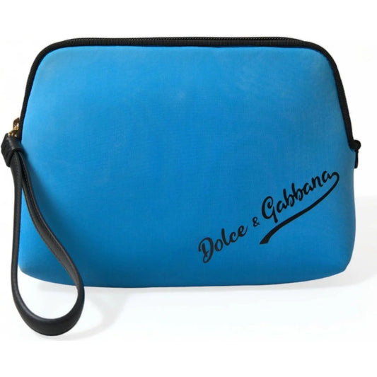 Dolce & Gabbana | Elegant Blue Hand Pouch with Strap| McRichard Designer Brands   