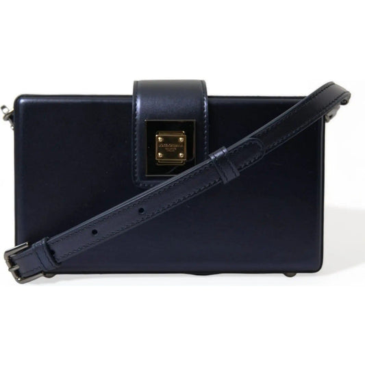 Dolce & GabbanaElegant Dark Blue Lambskin Leather Box BagMcRichard Designer Brands£1139.00