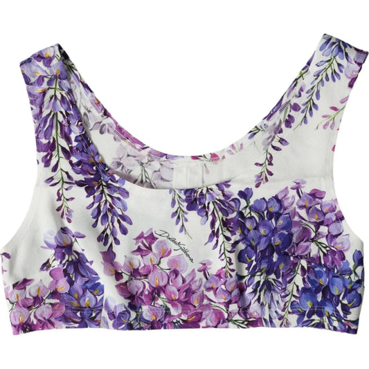 Dolce & Gabbana | Elegant Floral Cropped Top| McRichard Designer Brands   